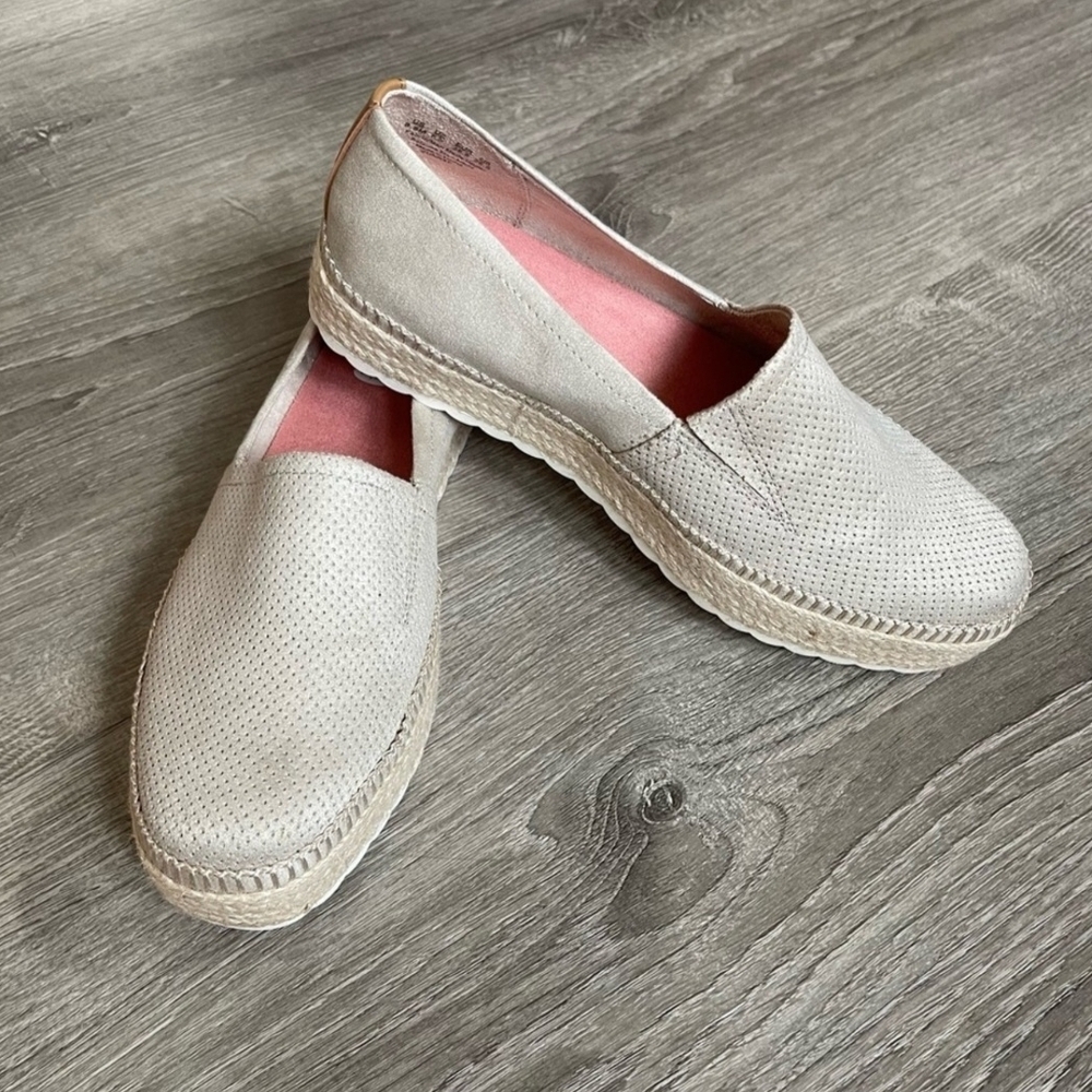 Dr. Scholl's Light Gray Espadrille Slip-Ons.